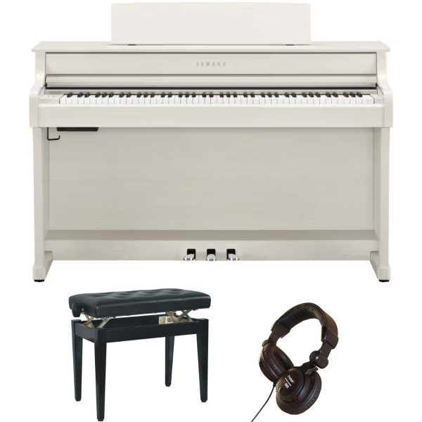 Yamaha CLP845 Deluxe Piano Bundle with Adjustable stool and Headphones |Wh-Birch