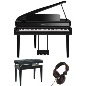 Yamaha CLP865 Piano Deluxe Bundle with Adjustable stool and Headphones | Pol Ebony