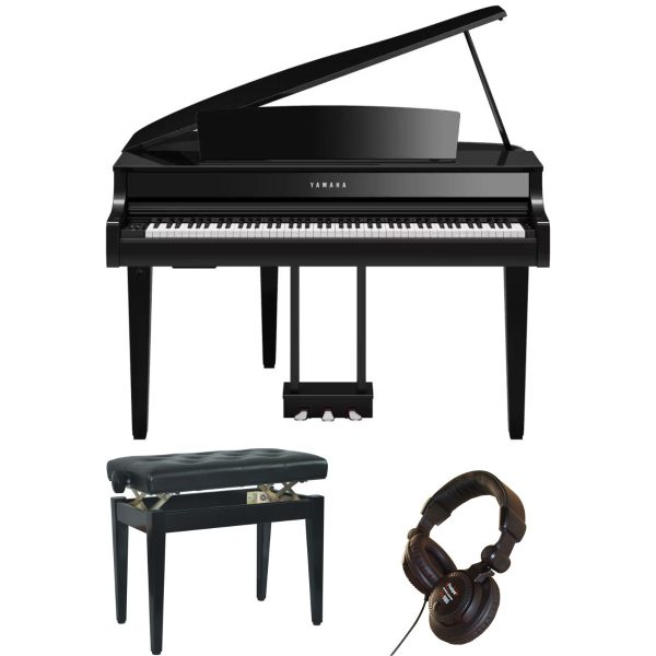 Yamaha CLP865 Piano Deluxe Bundle with Adjustable stool and Headphones | Pol Ebony