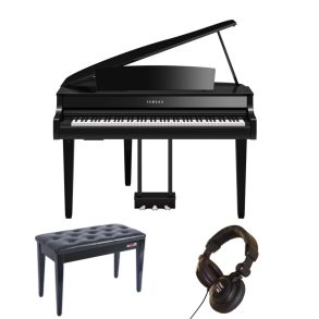 Yamaha CLP865 Piano Bundle with Stool and Headphones |Polished Ebony