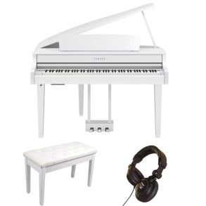 Yamaha CLP865 Piano Bundle with Stool and Headphones | Polished White