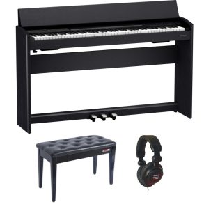 Roland F-701 Digital Piano Bundle with Stool and Headphones | CB