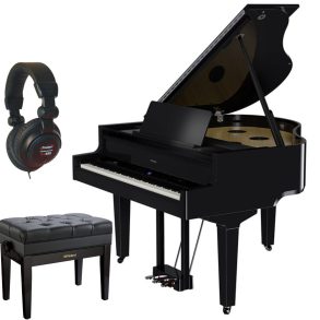 Roland GP-9M Flagship Baby Grand Piano Bundle, stool headphones | Polished  Ebony