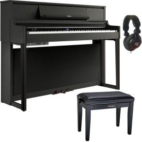 Roland LX5 | Digital Piano Bundle with Stool and Headphones | Charcoal Black