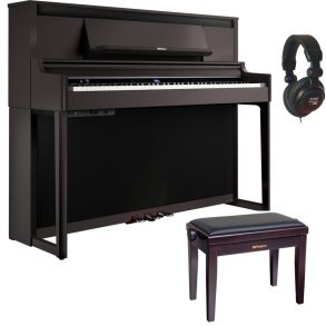 Roland LX6 | Digital Piano Bundle with Stool and Headphones | Charcoal Black