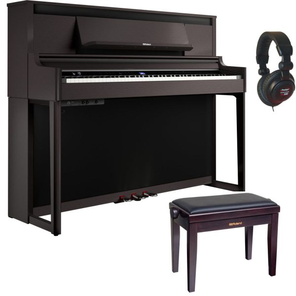 Roland LX6 | Digital Piano Bundle with Stool and Headphones | Charcoal Black