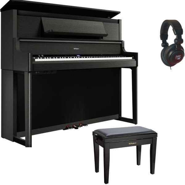 Roland LX9 Flagship Digital Piano Bundle with Stool and Headphones | Charcoal Black