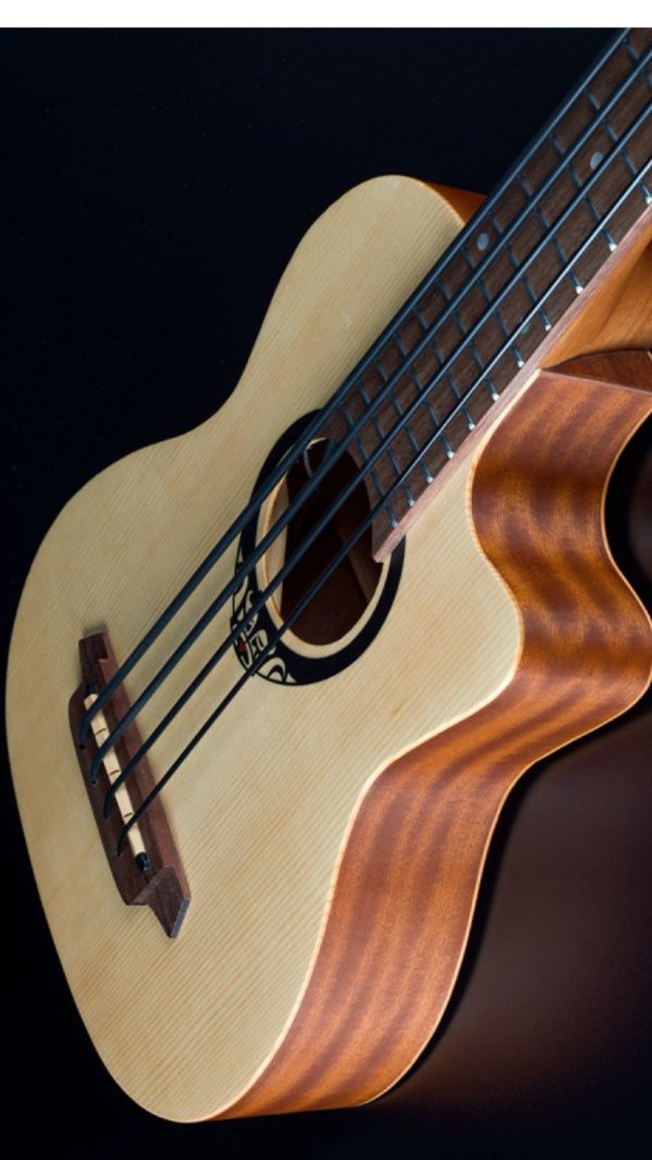 Tiki Uku TKB150CE | Bass Ukulele with Pickup | Solid Spruce - Image 7