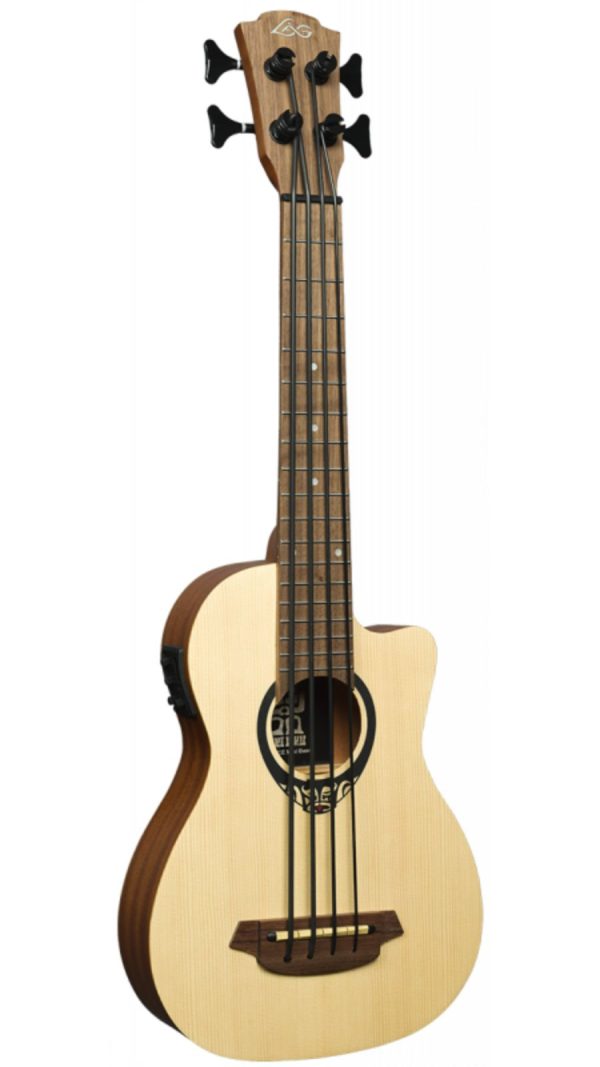 Tiki Uku TKB150CE | Bass Ukulele with Pickup | Solid Spruce