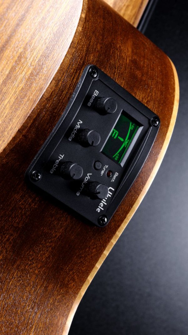 Tiki Uku TKB150CE | Bass Ukulele with Pickup | Solid Spruce - Image 3