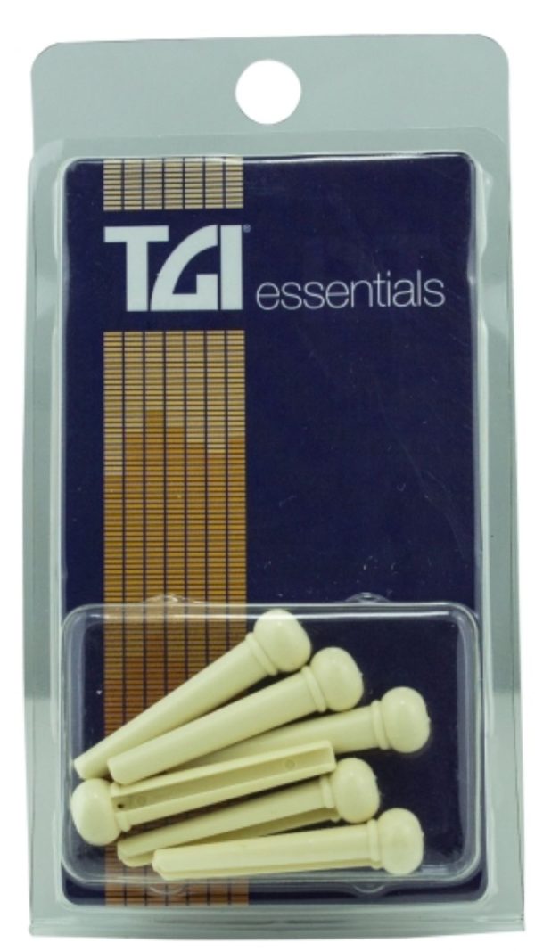 TGI BP20W | Pack of 6 Bridge pins | White with Black dot