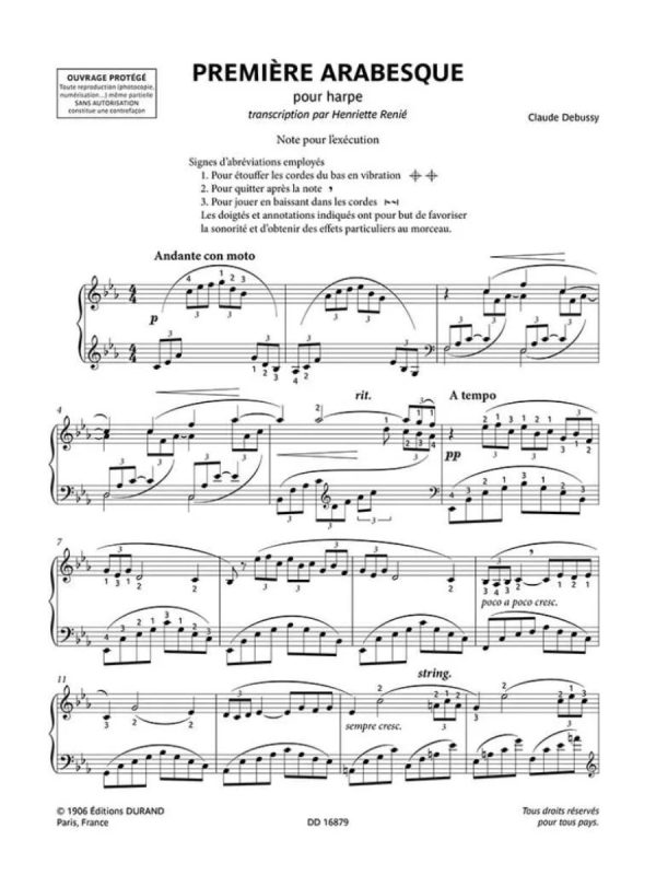 Deux Arabesques pour harpe | Debussy, Two Arabesques arranged for Harp - Image 2