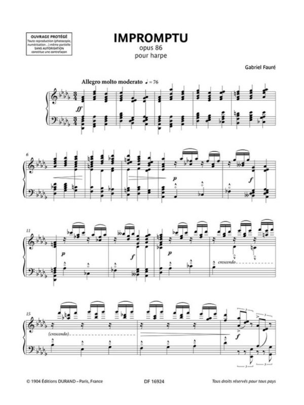 Gabriel Fauré | Impromptu op. 86 pour harpe | Harp Solo - Image 2