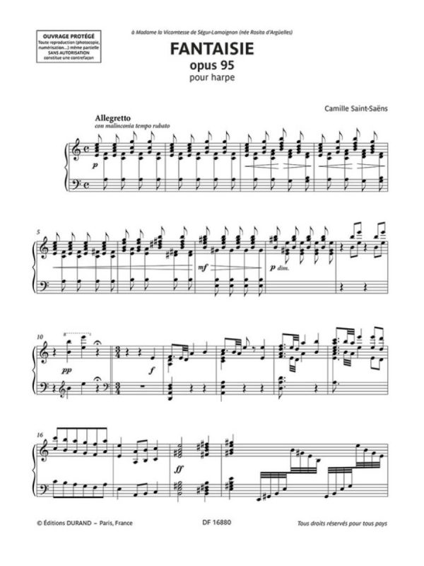 Fantaisie pour harpe opus 95 | Saint-Saéns - Image 2