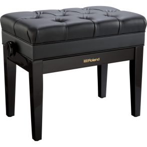 Roland RPB-500PE | Adjustable Piano Bench | Music Compartment | Pin Cushion Style Seat | Polished Ebony