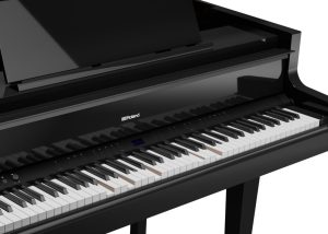 Roland GP-9M| Flagship Baby Grand Piano Bundle, stool, headphones | Polished White