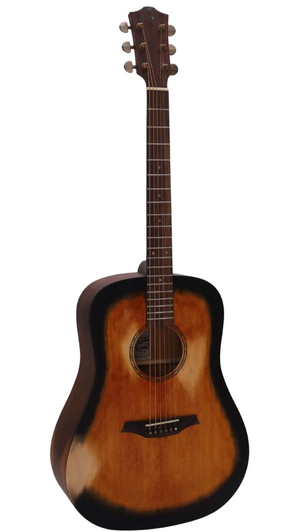 Bromo BAR1H | Rocky Dreadnought Acoustic | All Solid Wood | Historic Sunburst