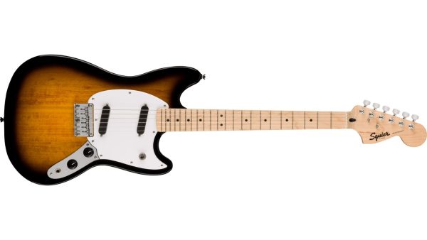 Squier Sonic® Mustang®, Maple Fingerboard, White Pickguard, 2-Color Sunburst - Image 7
