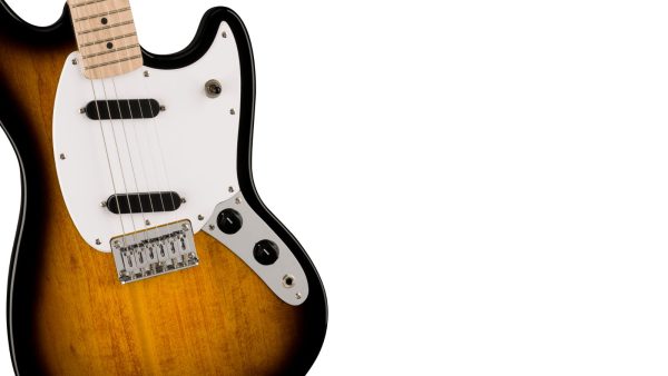 Squier Sonic® Mustang®, Maple Fingerboard, White Pickguard, 2-Color Sunburst - Image 5