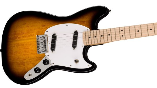 Squier Sonic® Mustang®, Maple Fingerboard, White Pickguard, 2-Color Sunburst - Image 4