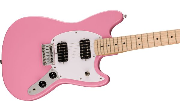 Squier Sonic® Mustang® HH, Maple Fingerboard, White Pickguard, Flash Pink - Image 4