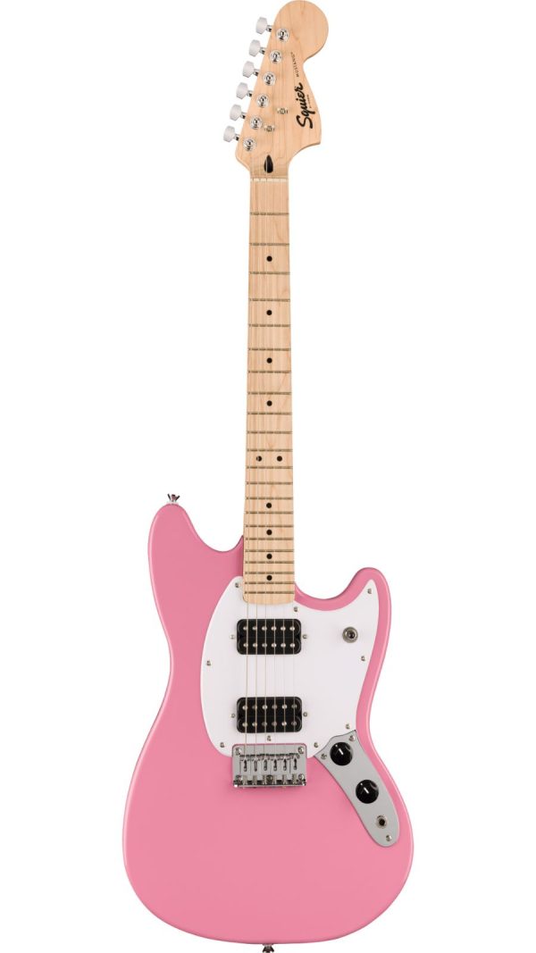Squier Sonic® Mustang® HH, Maple Fingerboard, White Pickguard, Flash Pink