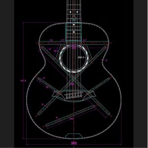 Bromo BAT8ME-BK | Mini Jumbo Electro-Acoustic | Solid Mahogany Top | Black Top