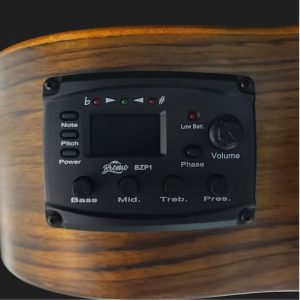 Bromo BAT8ME-BK | Mini Jumbo Electro-Acoustic | Solid Mahogany Top | Black Top
