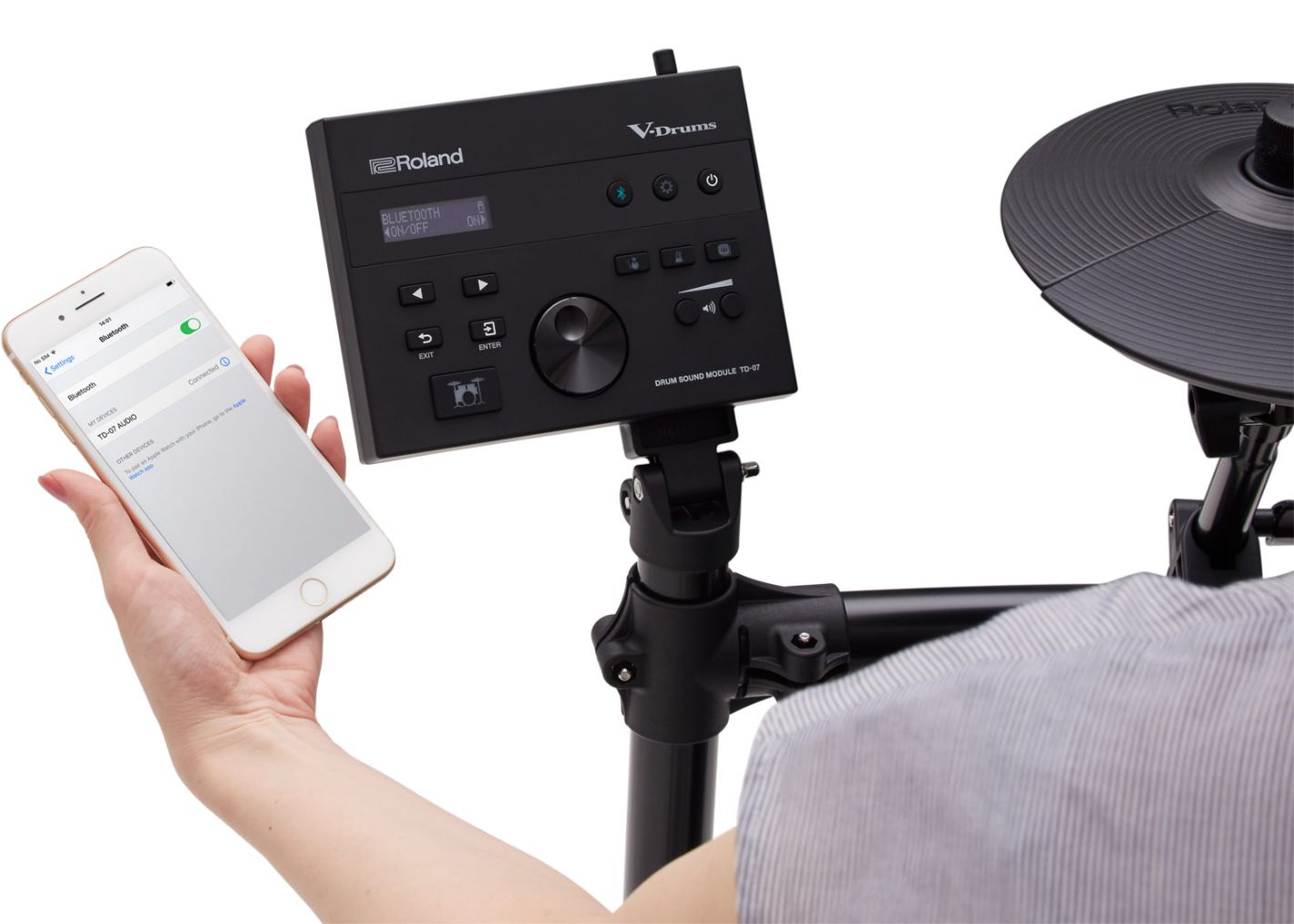 Roland TD07KV-B1 | Drum Kit Bundle | Stool, Bass Drum Pedal, Headphones, sticks | Waltons Music Roland TD07KV-B2 | Deluxe Drum Kit Bundle | Stool, Bass Drum Pedal, Headphones, sticks