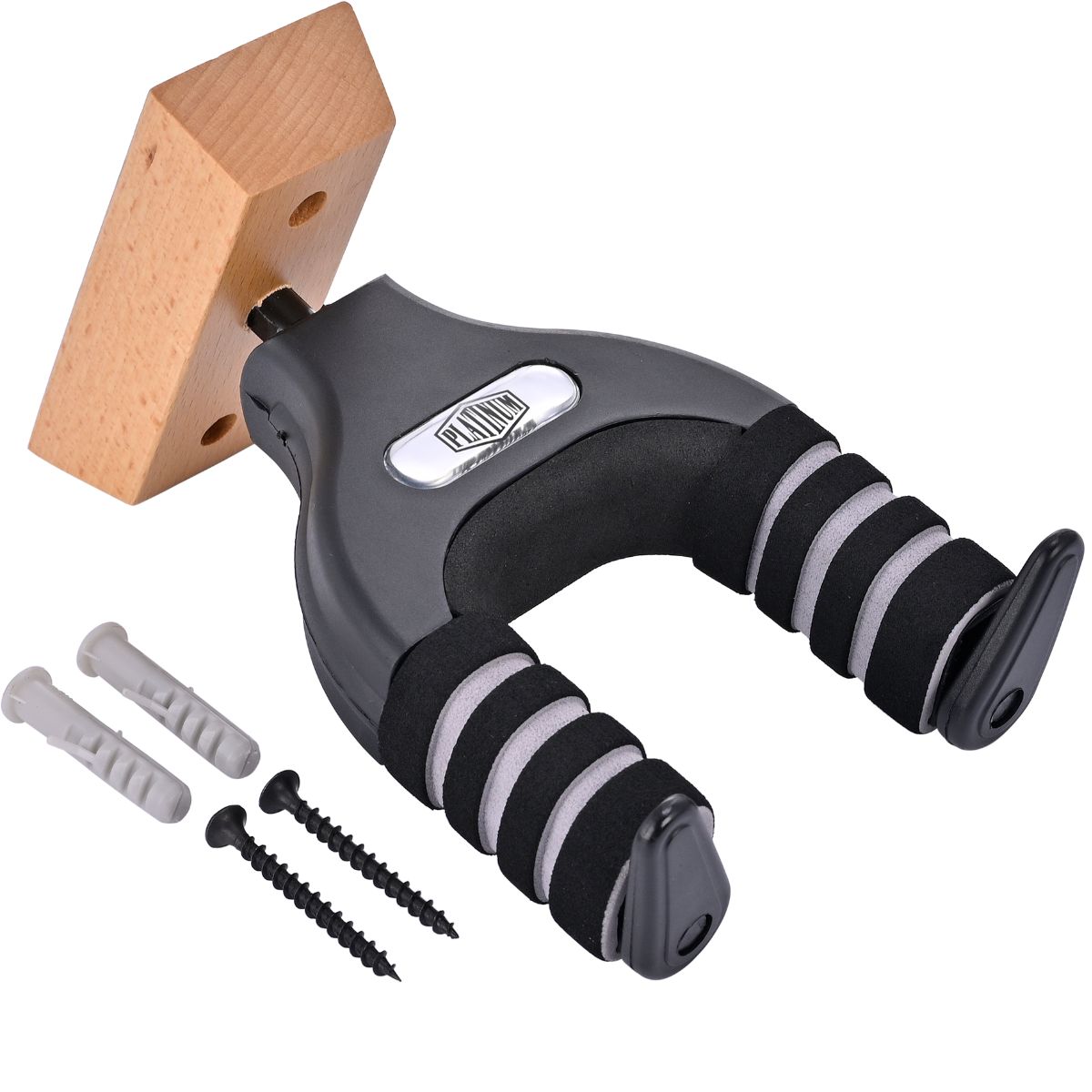 Platinum PSH250W | Locking Guitar Hanger | Wood Plate | Waltons Music Platinum PSH250W | Locking Guitar Hanger | Wood Plate - Image 2