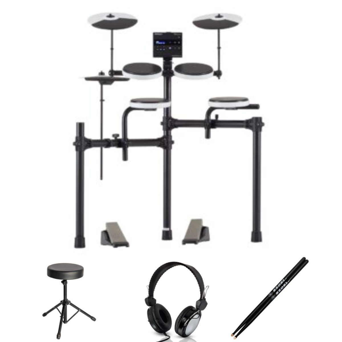 Roland TD02K-B1 | Drum Kit Bundle | Stool, Bass Drum Pedal, Headphones, sticks | Waltons Music Roland TD02K-B1 | Drum Kit Bundle | Stool, Bass Drum Pedal, Headphones, sticks