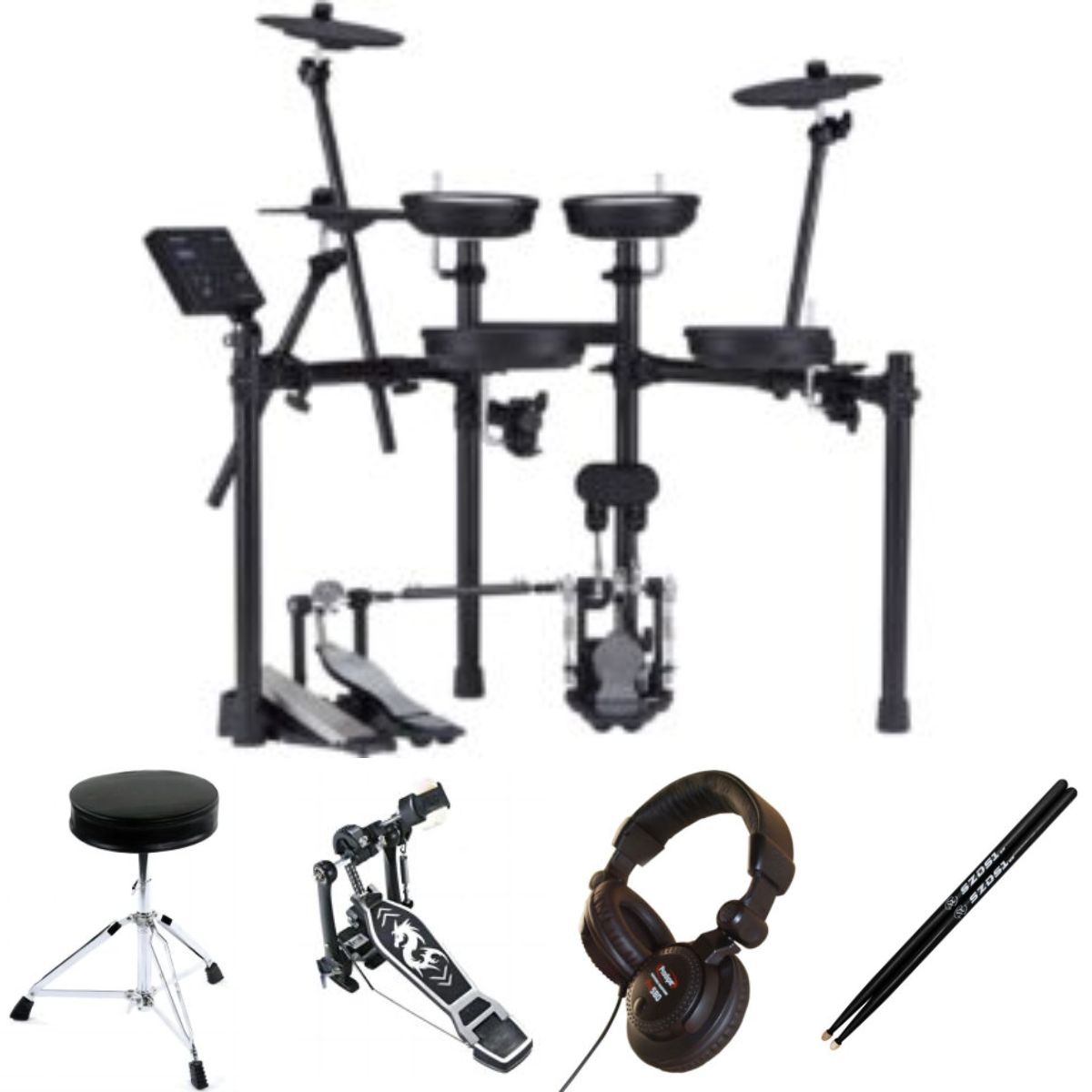 Roland TD07DMK-B1 | Drum Kit Bundle | Stool, Bass Drum Pedal, Headphones, sticks | Waltons Music Roland TD07DMK-B1 | Drum Kit Bundle | Stool, Bass Drum Pedal, Headphones, sticks