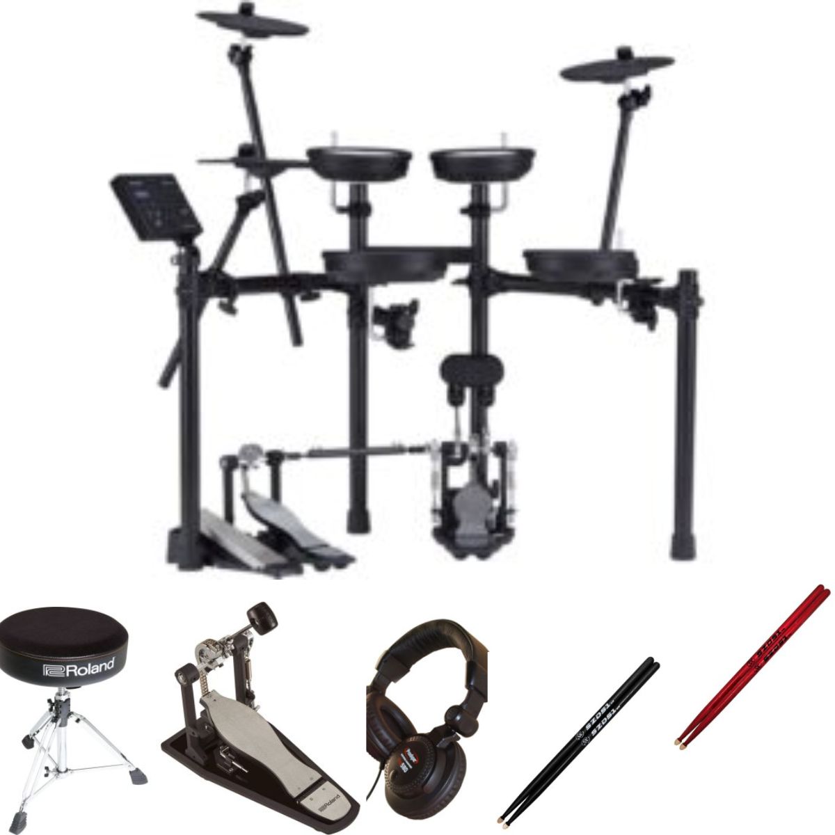 Roland TD07DMK-B2 | Deluxe Drum Kit Bundle | Stool, Bass Drum Pedal, Headphones, sticks | Waltons Music Roland TD07DMK-B2 | Deluxe Drum Kit Bundle | Stool, Bass Drum Pedal, Headphones, sticks