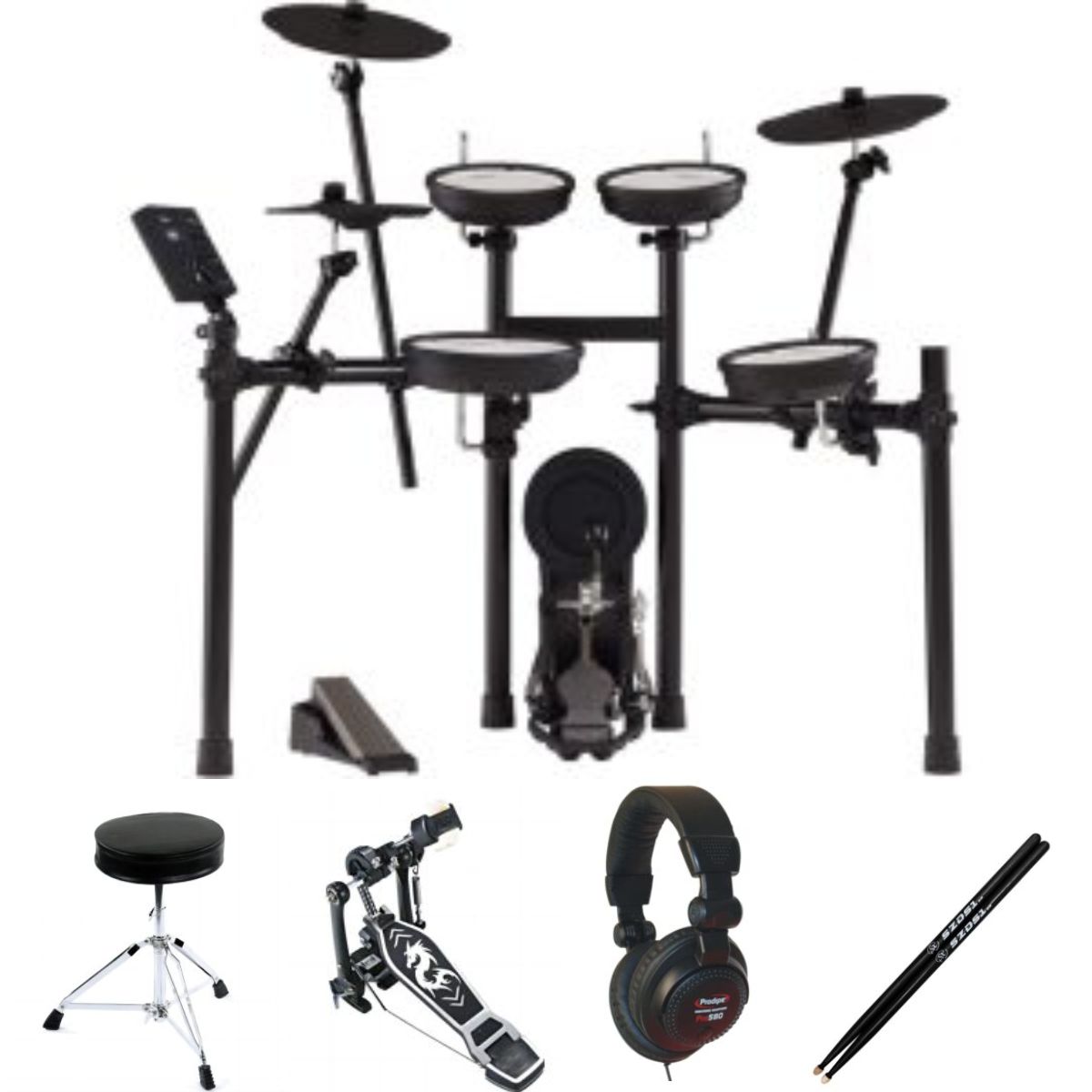 Roland TD07KV-B1 | Drum Kit Bundle | Stool, Bass Drum Pedal, Headphones, sticks | Waltons Music Roland TD07KV-B1 | Drum Kit Bundle | Stool, Bass Drum Pedal, Headphones, sticks