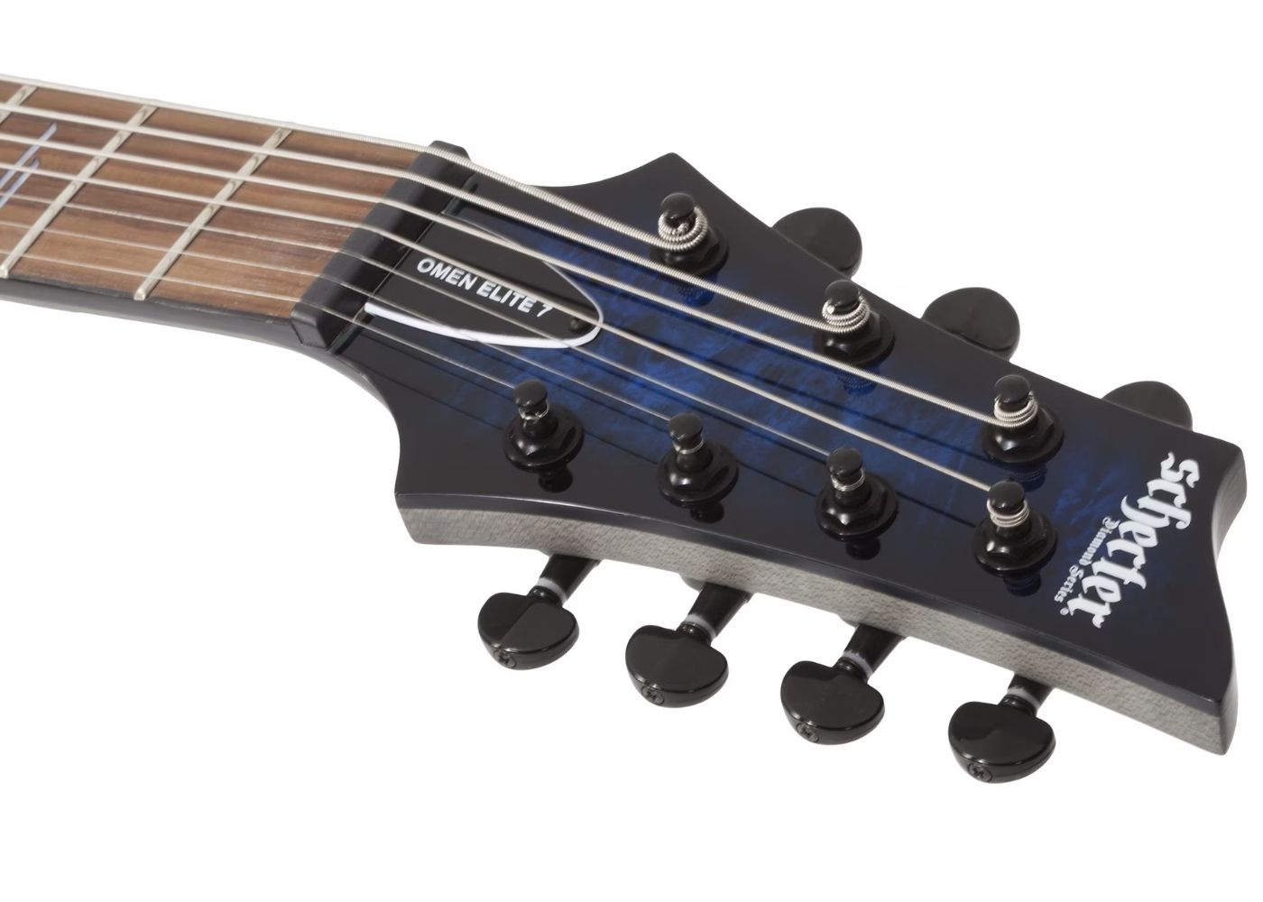 Schecter SCH2458 Omen Elite7 String Electric| See-thru Blue Burst | Waltons Music Schecter SCH2458 Omen Elite7 String Electric| See-thru Blue Burst - Image 10