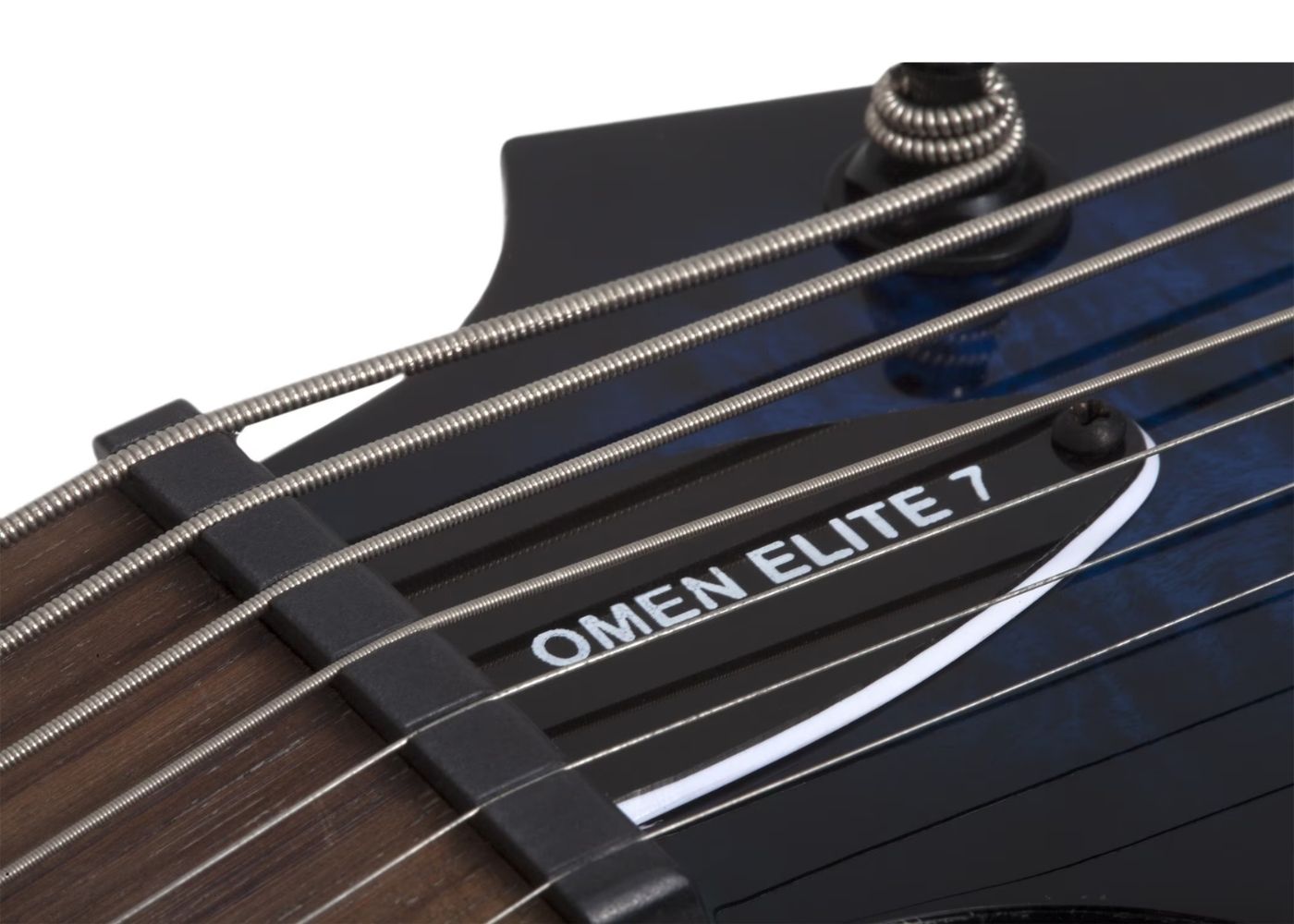 Schecter SCH2458 Omen Elite7 String Electric| See-thru Blue Burst | Waltons Music Schecter SCH2458 Omen Elite7 String Electric| See-thru Blue Burst - Image 4
