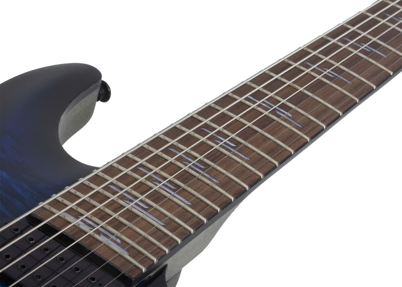 Schecter SCH2458 Omen Elite7 String Electric| See-thru Blue Burst | Waltons Music Schecter SCH2458 Omen Elite7 String Electric| See-thru Blue Burst - Image 3