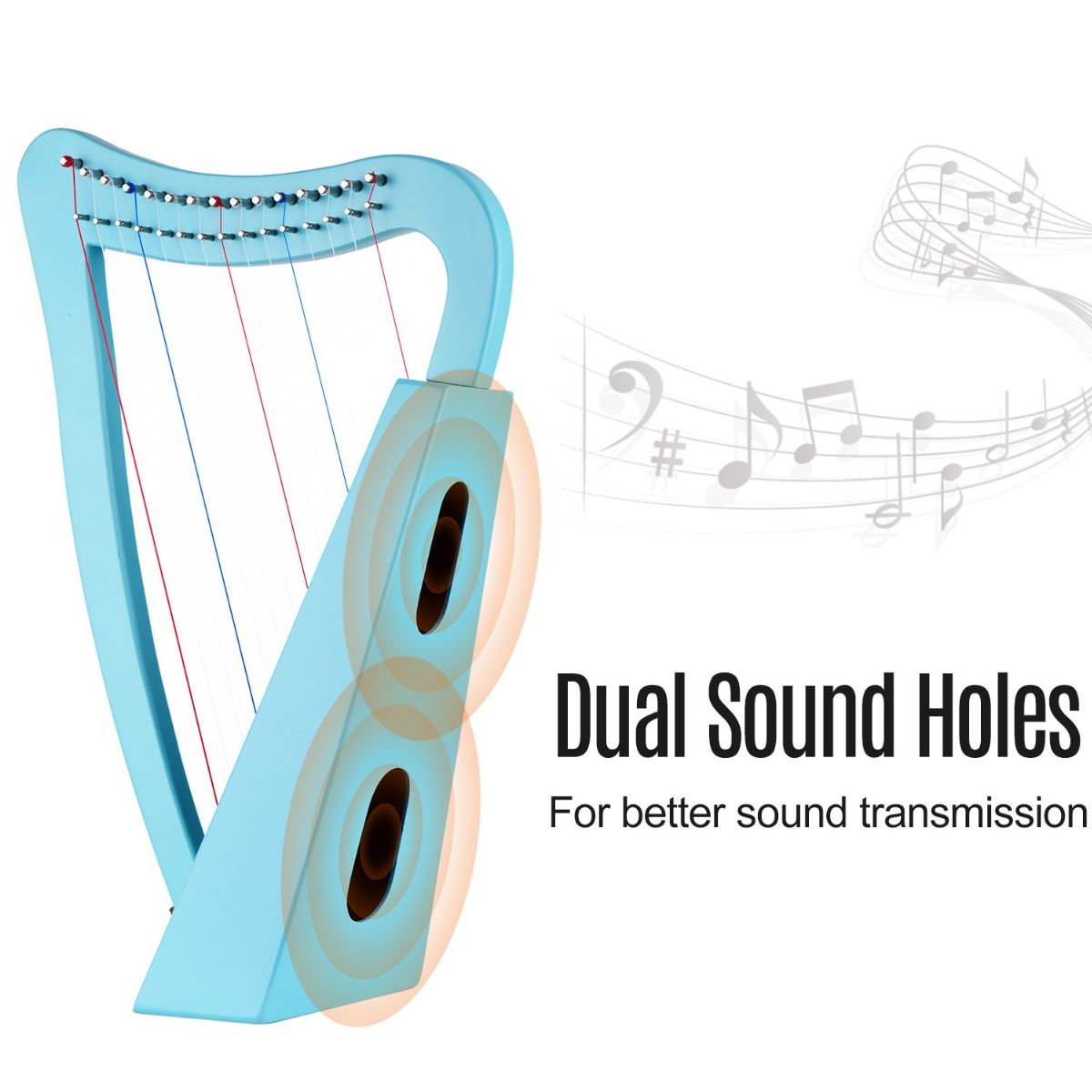 Waltons H-15 | 15 string elementary Harp | Nylon Strings | C to C | Pink | Waltons Music Waltons H-15 | 15 string elementary Harp | Nylon Strings | C to C | Pink - Image 2