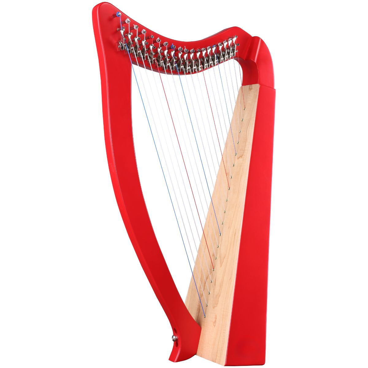 Waltons WH-19 | 19 Nylon string elementary Harp | Levers | F to C | Red | Waltons Music Waltons WH-19 | 19 Nylon string elementary Harp | Levers | F to C | Red
