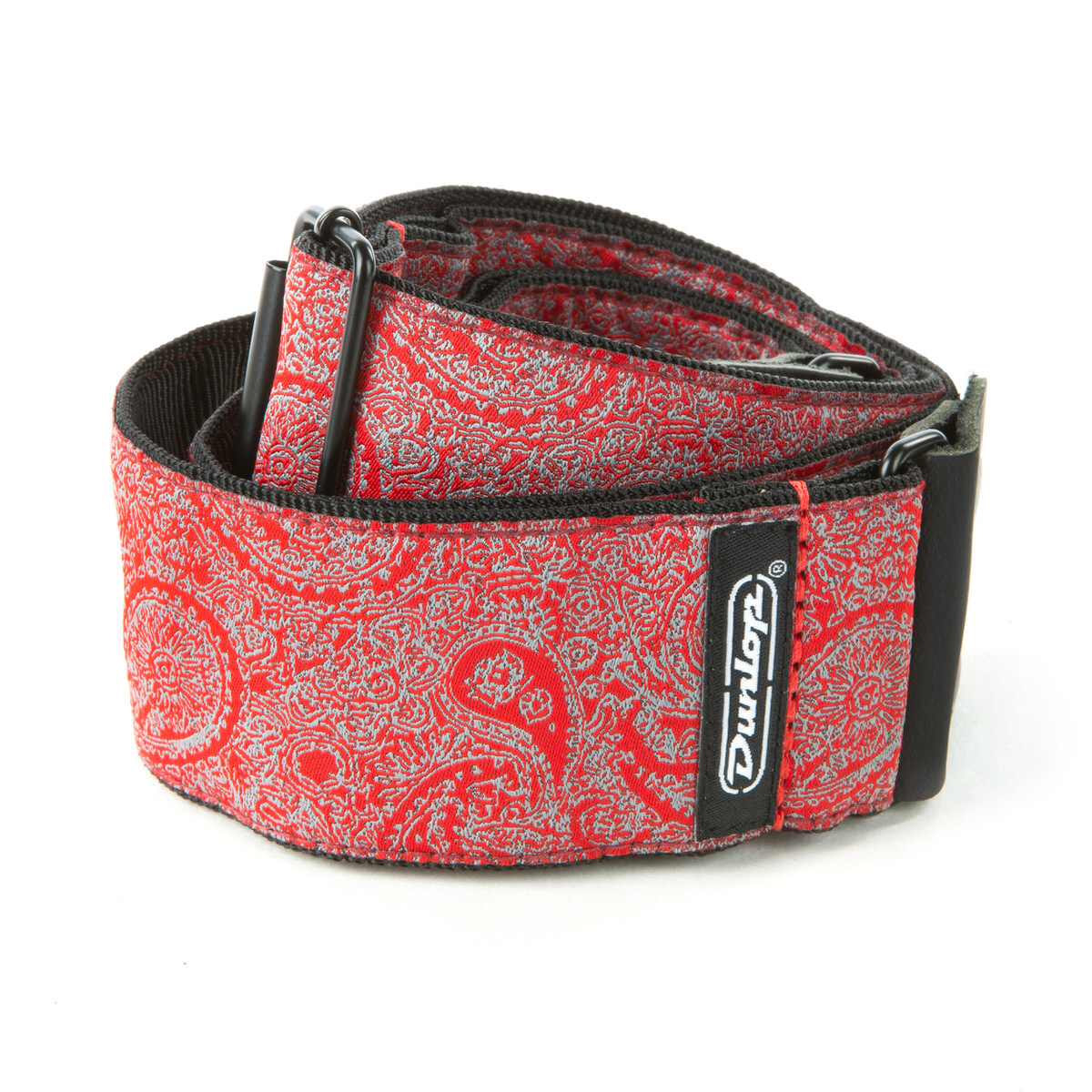Dunlop Jacquard Red Paisley Strap | Waltons Music Dunlop Jacquard Red Paisley Strap
