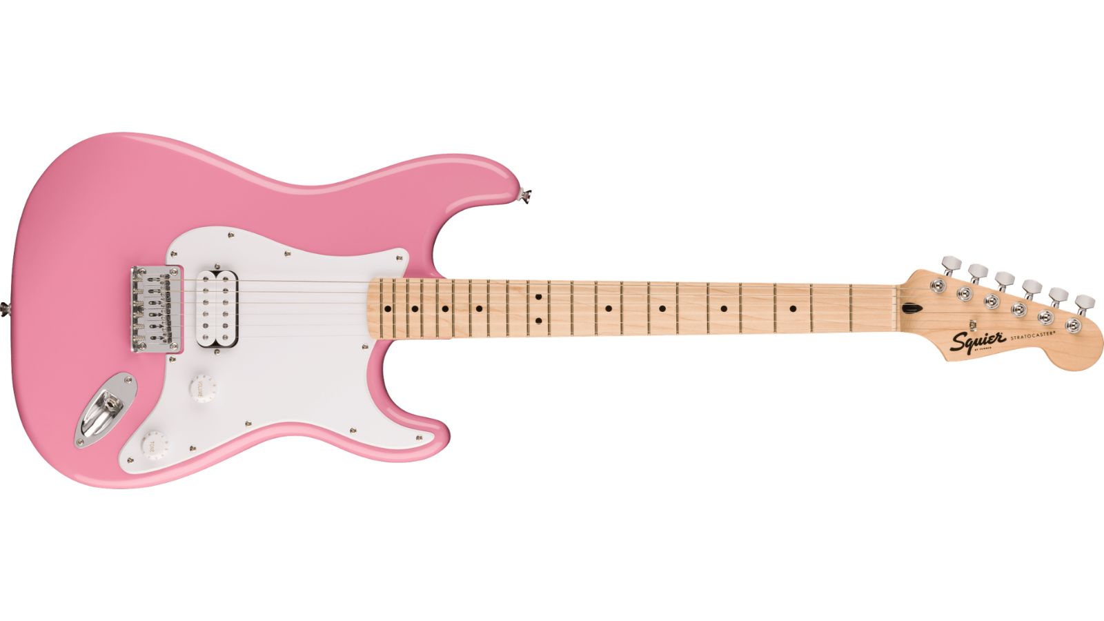 Squier Sonic® Stratocaster® HT H, Maple Fingerboard, White Pickguard, Flash Pink | Waltons Music Squier Sonic® Stratocaster® HT H, Maple Fingerboard, White Pickguard, Flash Pink - Image 7