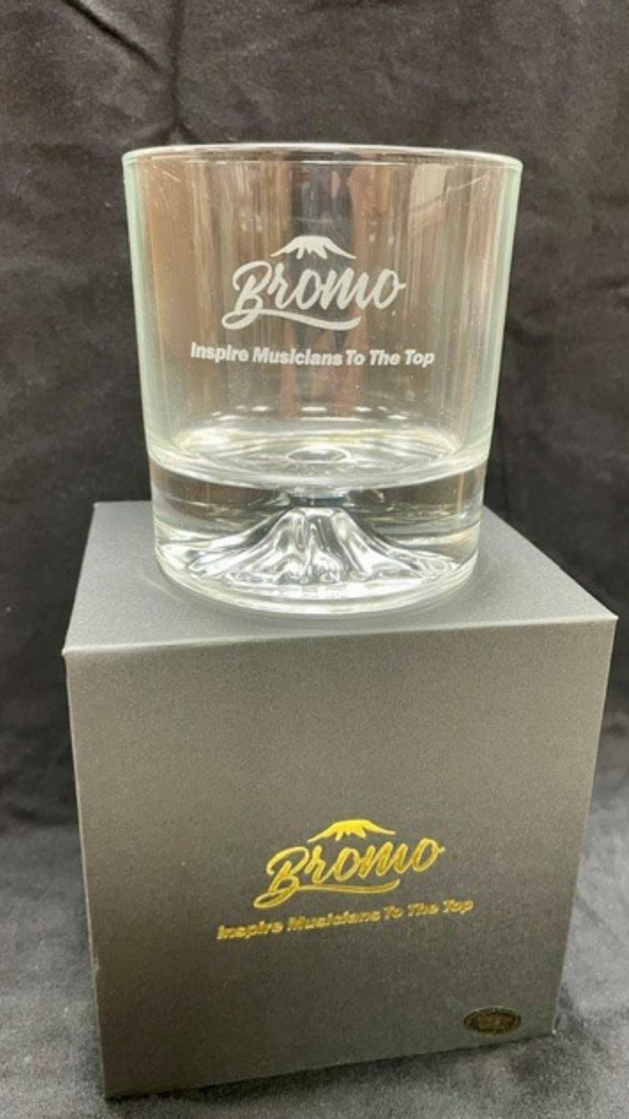 Bromo Guitars Glass Tumbler | engraved with Bromo Logo