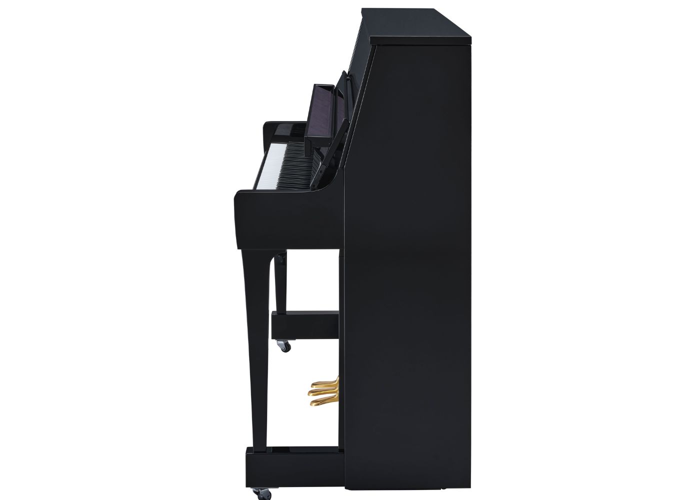 Yamaha B20 | New Series Acoustic Piano | Gold fittings | Polished Ebony | Waltons Music Yamaha B20 | New Series Acoustic Piano | Gold fittings | Polished Ebony - Image 2