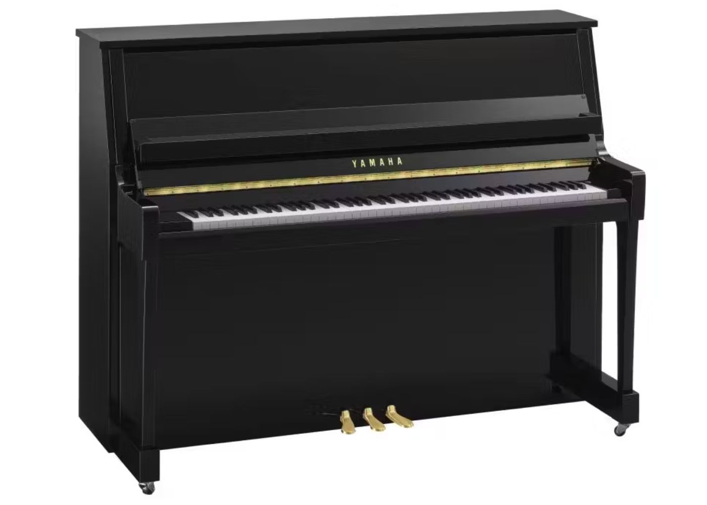 Yamaha B20 | New Series Acoustic Piano | Gold fittings | Polished Ebony | Waltons Music Yamaha B20 | New Series Acoustic Piano | Gold fittings | Polished Ebony