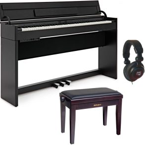 Roland DP-603 | Slimline digital Piano Bundle with Stool and Headphones | Contemporary Black