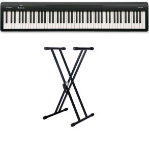 Roland FP10-BK-1 | Piano Bundle with X style double braced Stand | Black