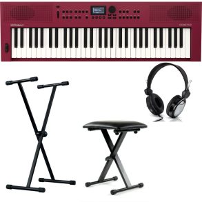 Roland GO keys 3 Bundle | with Stand, Headphones, Bench | Dark Red