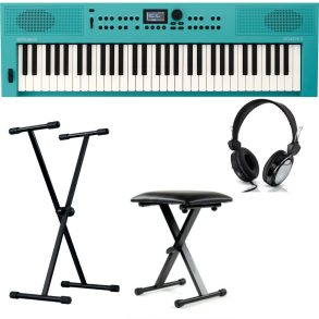 Roland GO keys 3 Bundle | with Stand, Headphones, Bench | Turquoise