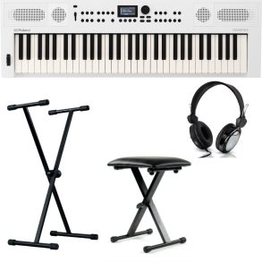 Roland GO:KEYS5 Bundle| with Stand, Headphone and Bench | White