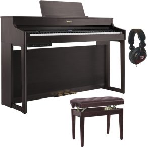 Roland HP702 Digital Piano Bundle | with Stool, Headphones | Dark Rosewood